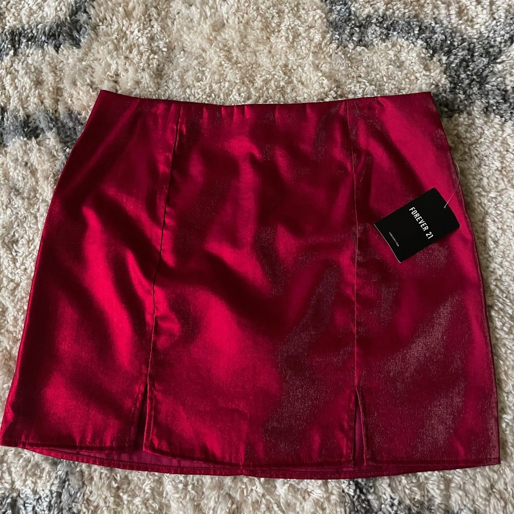 Red Satin Skirt